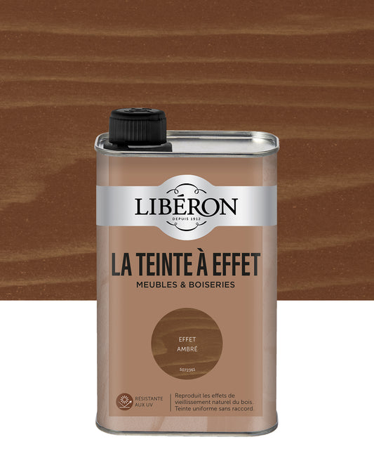 Bidon de teinte à effet Libéron, effet ambre, format 0,5 L.