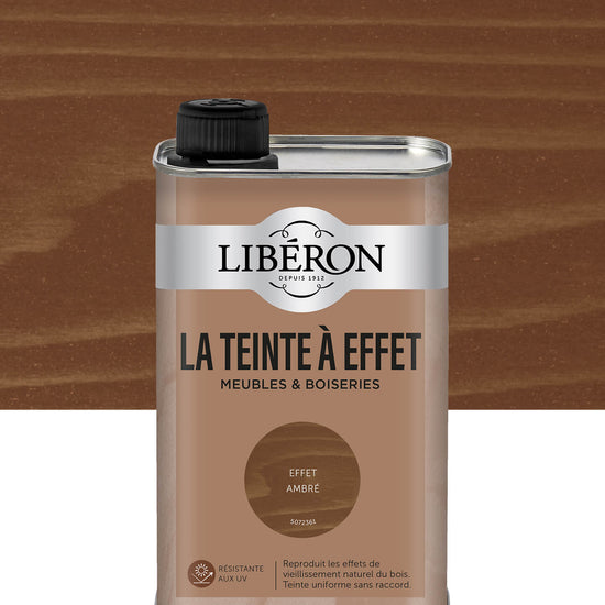 Bidon Libéron La Teinte à Effet meubles et boiseries, effet Ambre, format 0,5 L.