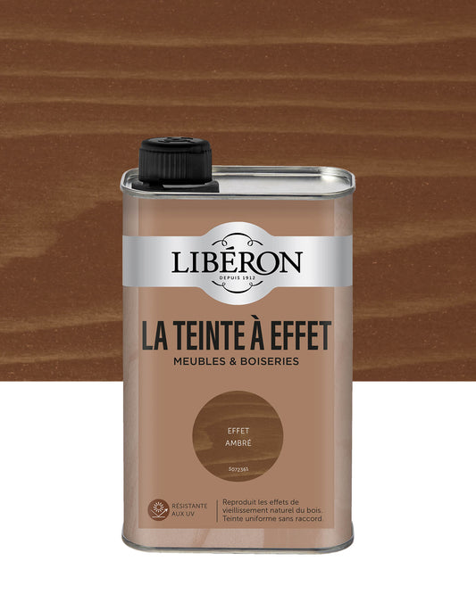 Bidon Libéron La Teinte à Effet meubles et boiseries, effet Ambre, format 0,5 L.