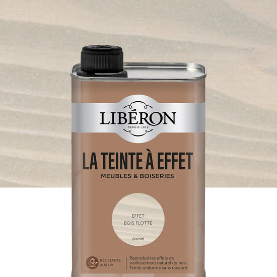 Bidon de teinte à effet Libéron, effet bois flotté, format 0,5 L.