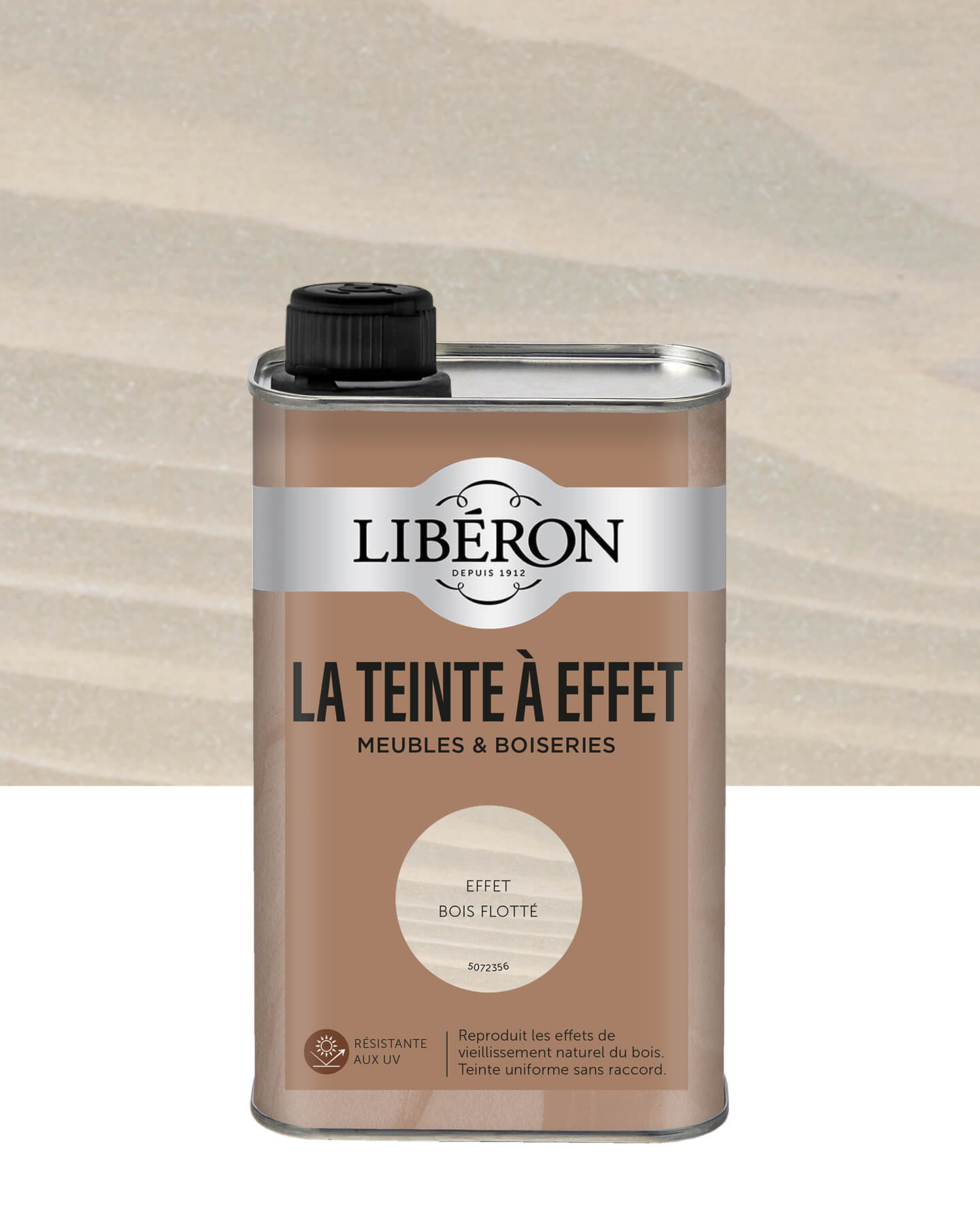 Bidon Libéron La Teinte à Effet meubles et boiseries, effet Bois flotté, format 0,5 L.