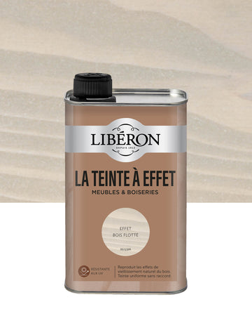 Bidon Libéron La Teinte à Effet meubles et boiseries, effet Bois flotté, format 0,5 L.
