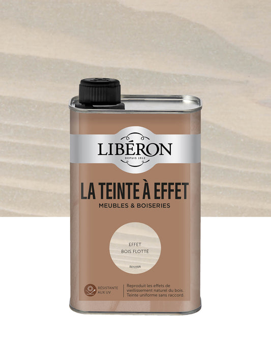 Bidon Libéron La Teinte à Effet meubles et boiseries, effet Bois flotté, format 0,5 L.