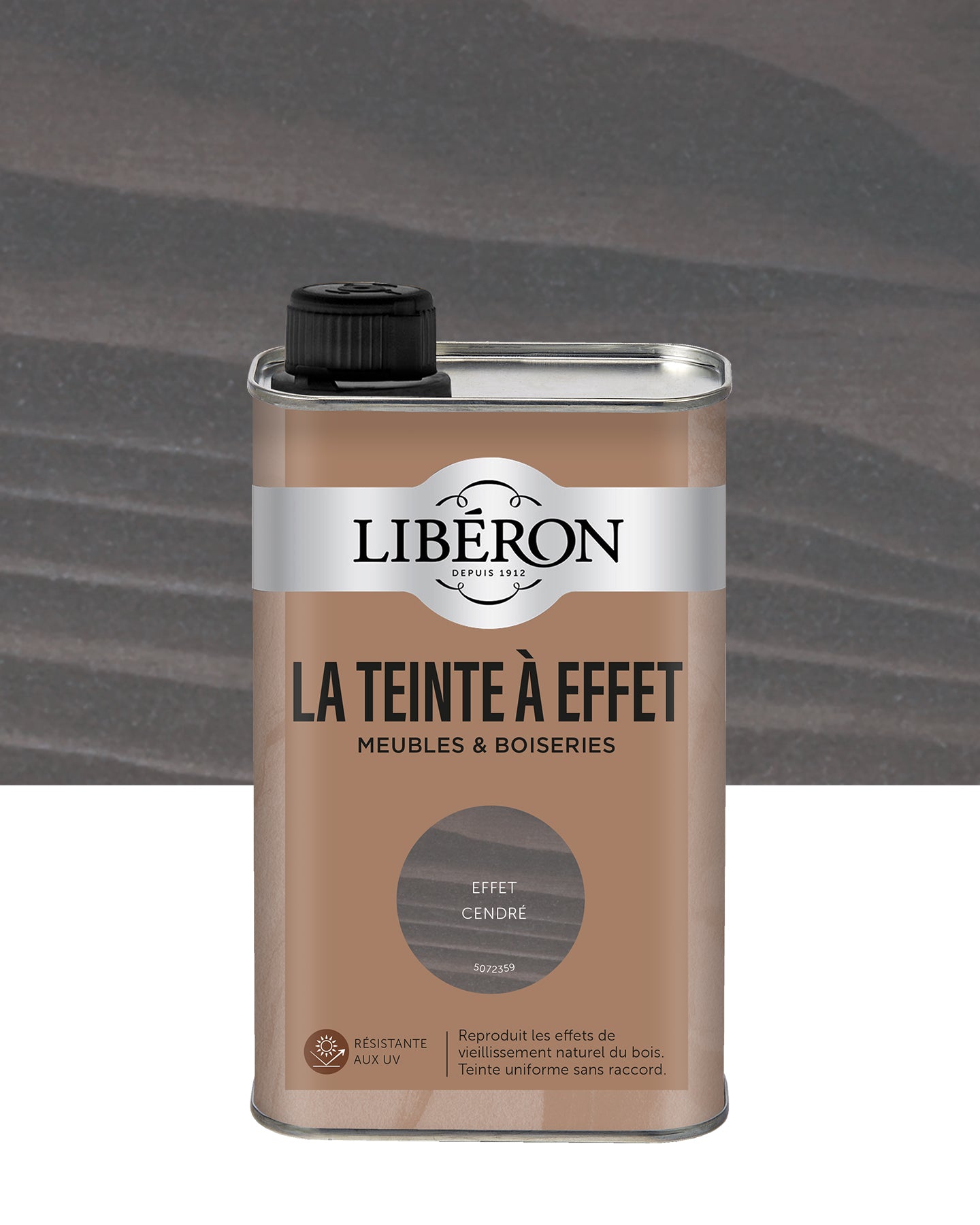 Bidon de teinte à effet Libéron, effet cendré, format 0,5 L.