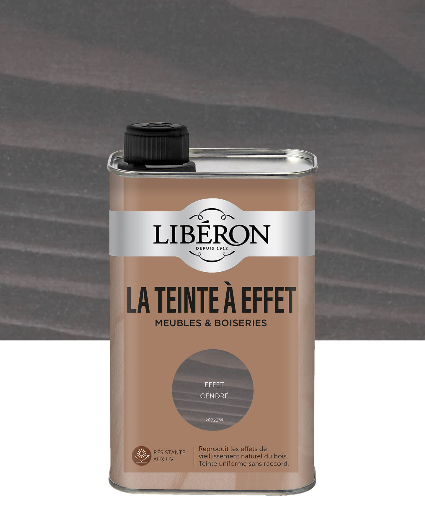 Bidon Libéron La Teinte à Effet meubles et boiseries, effet Cendré, format 0,5 L.