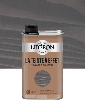 Bidon Libéron La Teinte à Effet meubles et boiseries, effet Cendré, format 0,5 L.