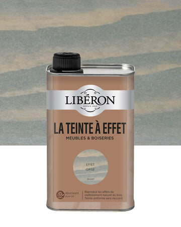 Bidon Libéron La Teinte à Effet meubles et boiseries, effet Grisé, format 0,5 L.