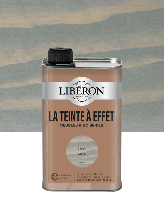 Bidon Libéron La Teinte à Effet meubles et boiseries, effet Grisé, format 0,5 L.