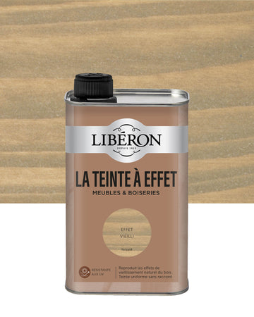 Bidon Libéron La Teinte à Effet meubles et boiseries, effet Vieilli, format 0,5 L.
