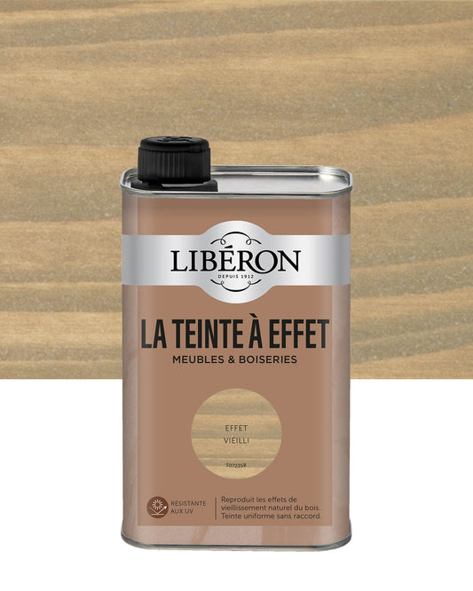 Bidon Libéron La Teinte à Effet meubles et boiseries, effet Vieilli, format 0,5 L.