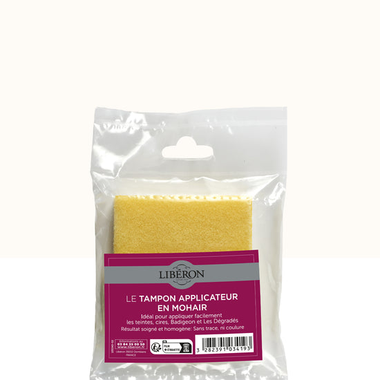 Recharge Libéron pour tampon applicateur en mohair, présentée sous sachet plastique.