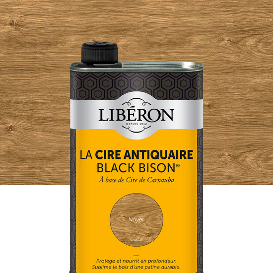 Bidon de cire antiquaire Libéron Black Bison, teinte Noyer.