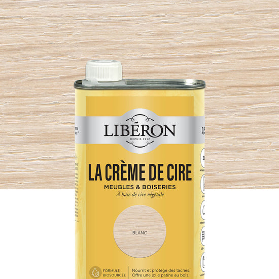 Pot de cire liquide Libéron La Crème de Cire, teinte Blanc
