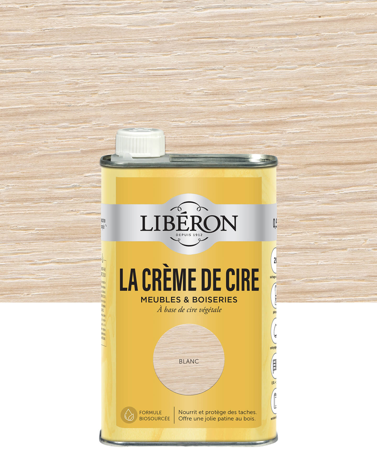 Pot de cire liquide Libéron La Crème de Cire, teinte Blanc
