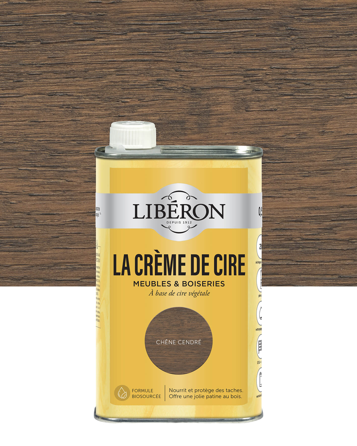 Pot de cire liquide Libéron La Crème de Cire, teinte Chêne Cendré