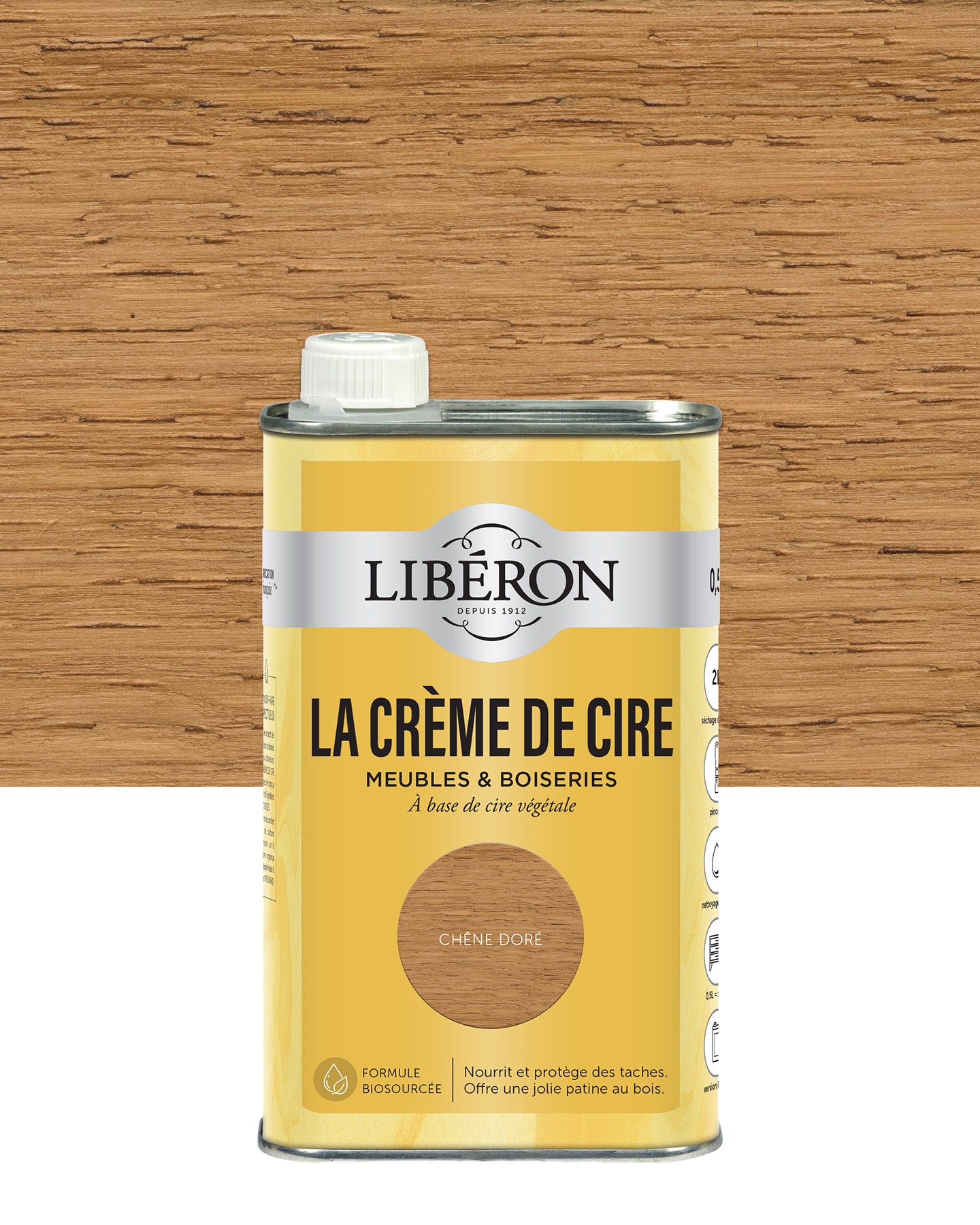Pot de cire liquide Libéron La Crème de Cire, teinte Chêne doré