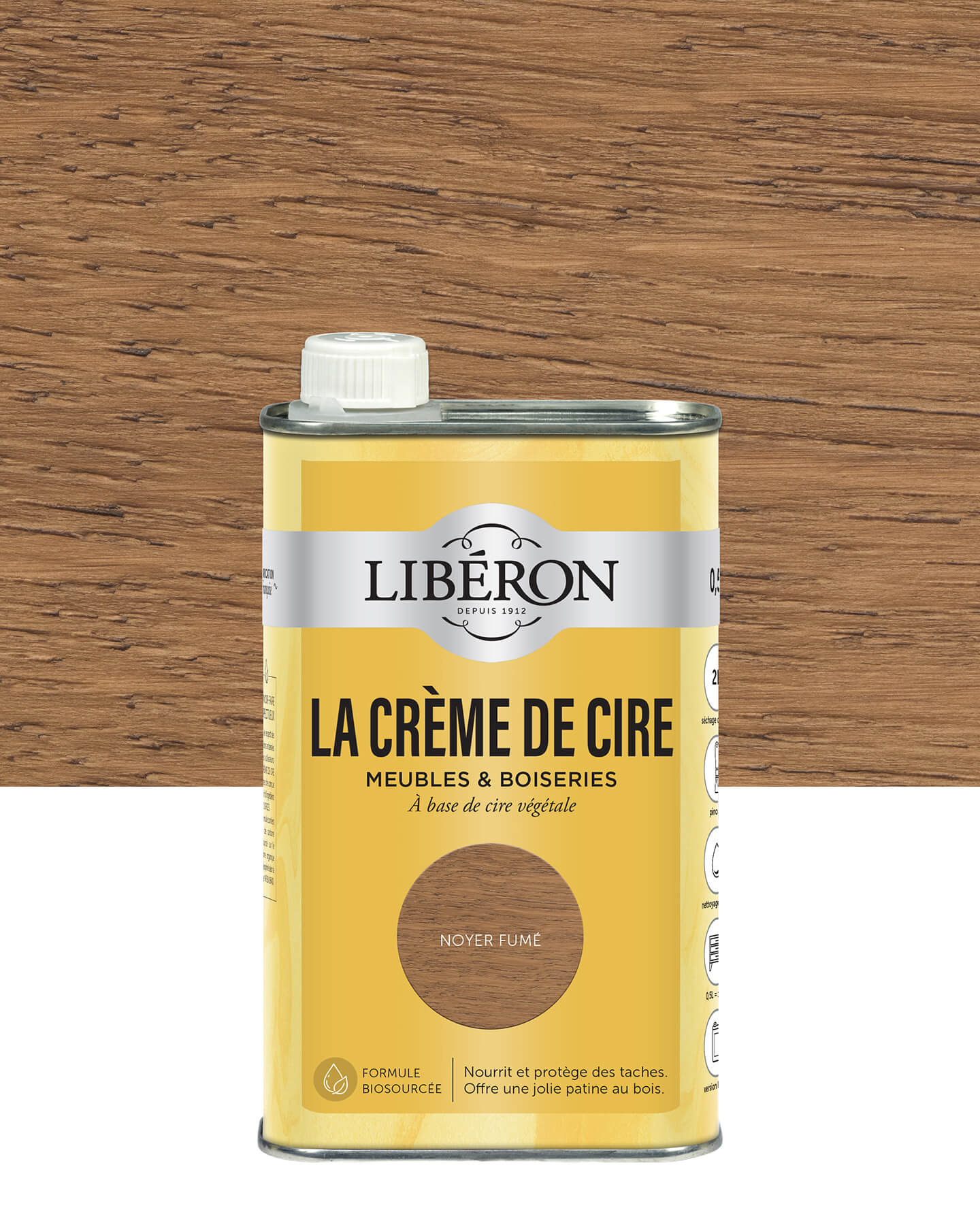 Pot de cire liquide Libéron La Crème de Cire, teinte Noyer Fumé