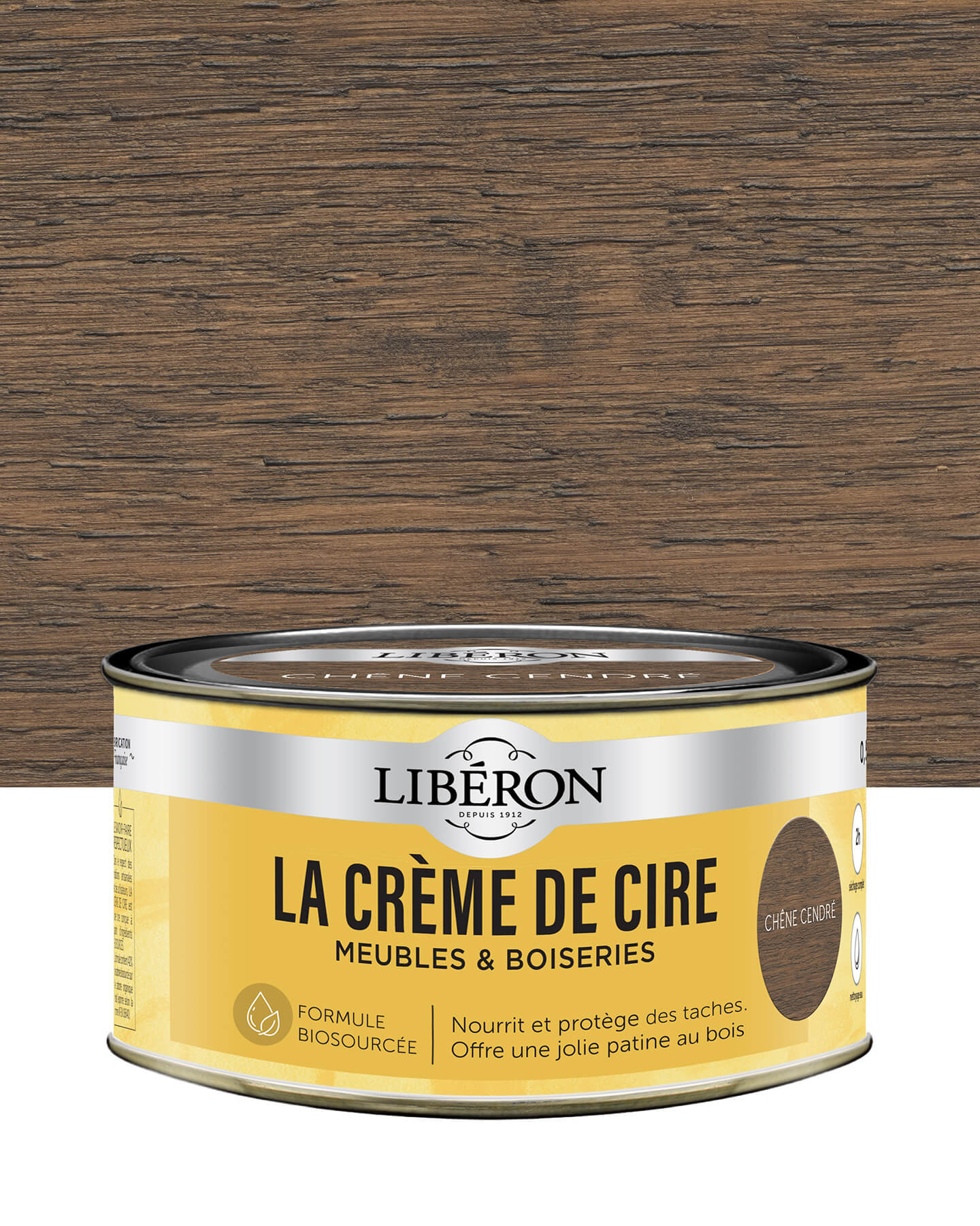 Pot de cire Libéron La Crème de Cire, teinte Chêne Cendré