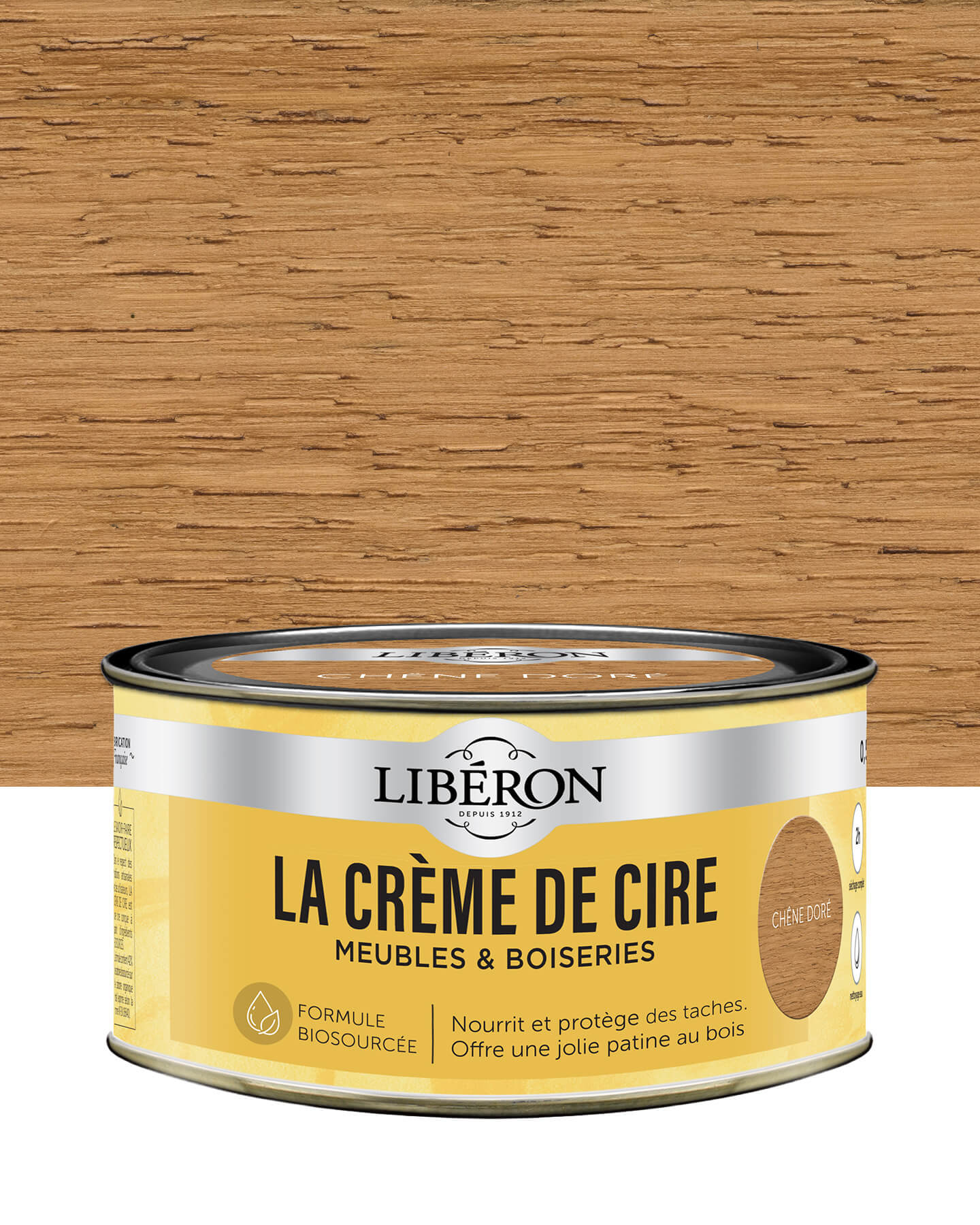 Pot de cire Libéron La Crème de Cire, teinte Chêne Doré