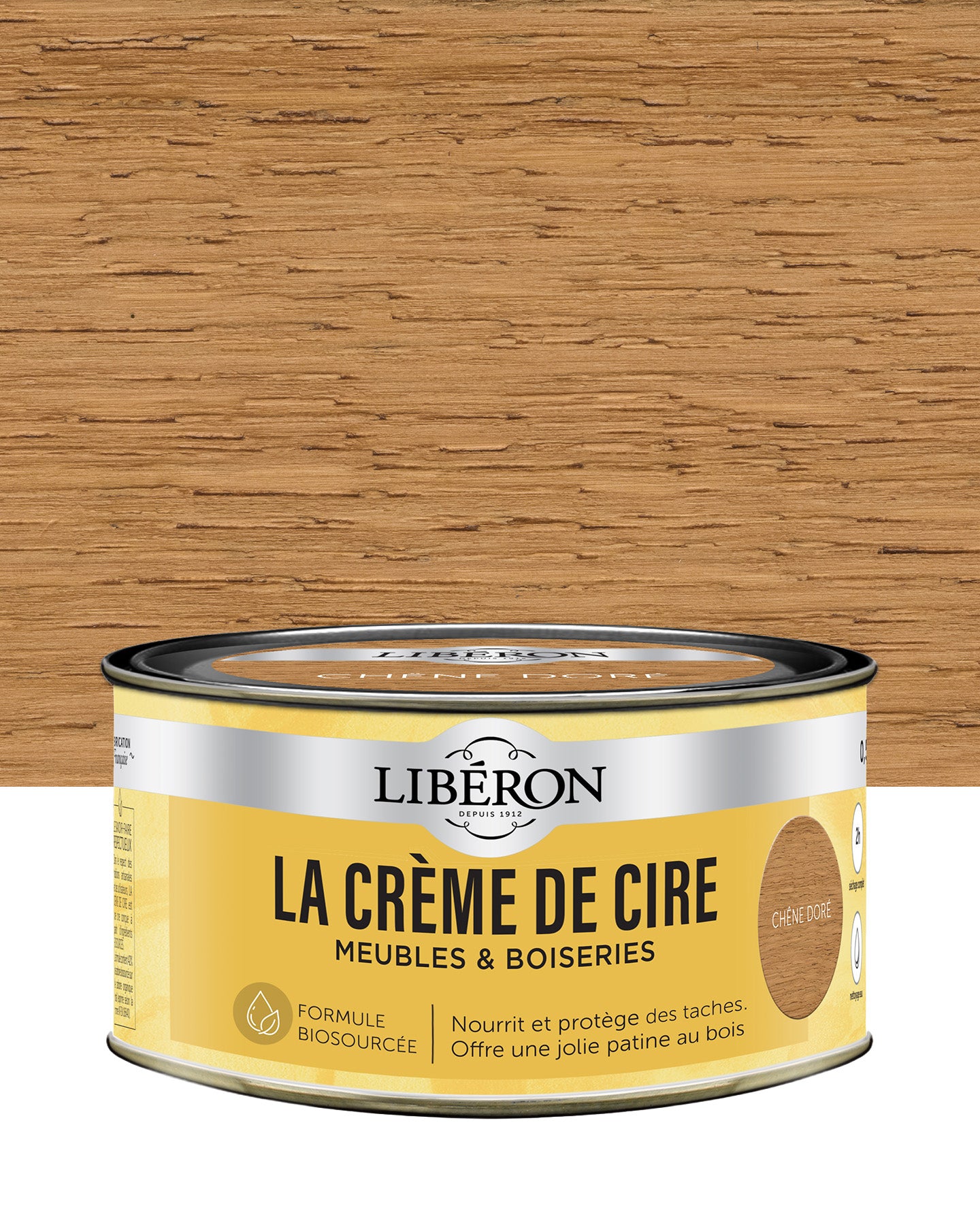 Pot de cire Libéron La Crème de Cire, teinte Chêne Doré