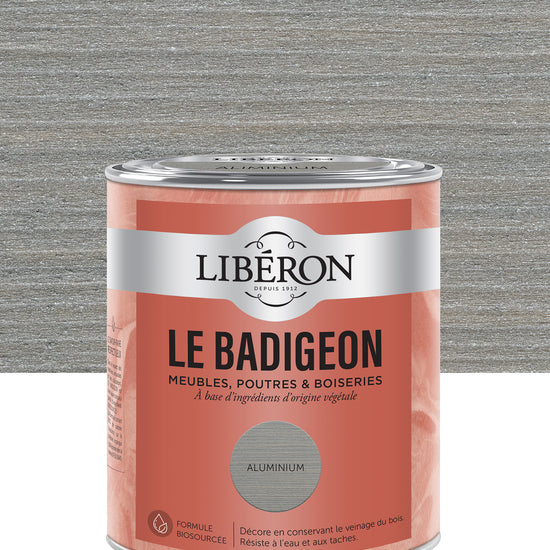 Pot de lasure intérieure Libéron Le Badigeon, teinte Aluminium