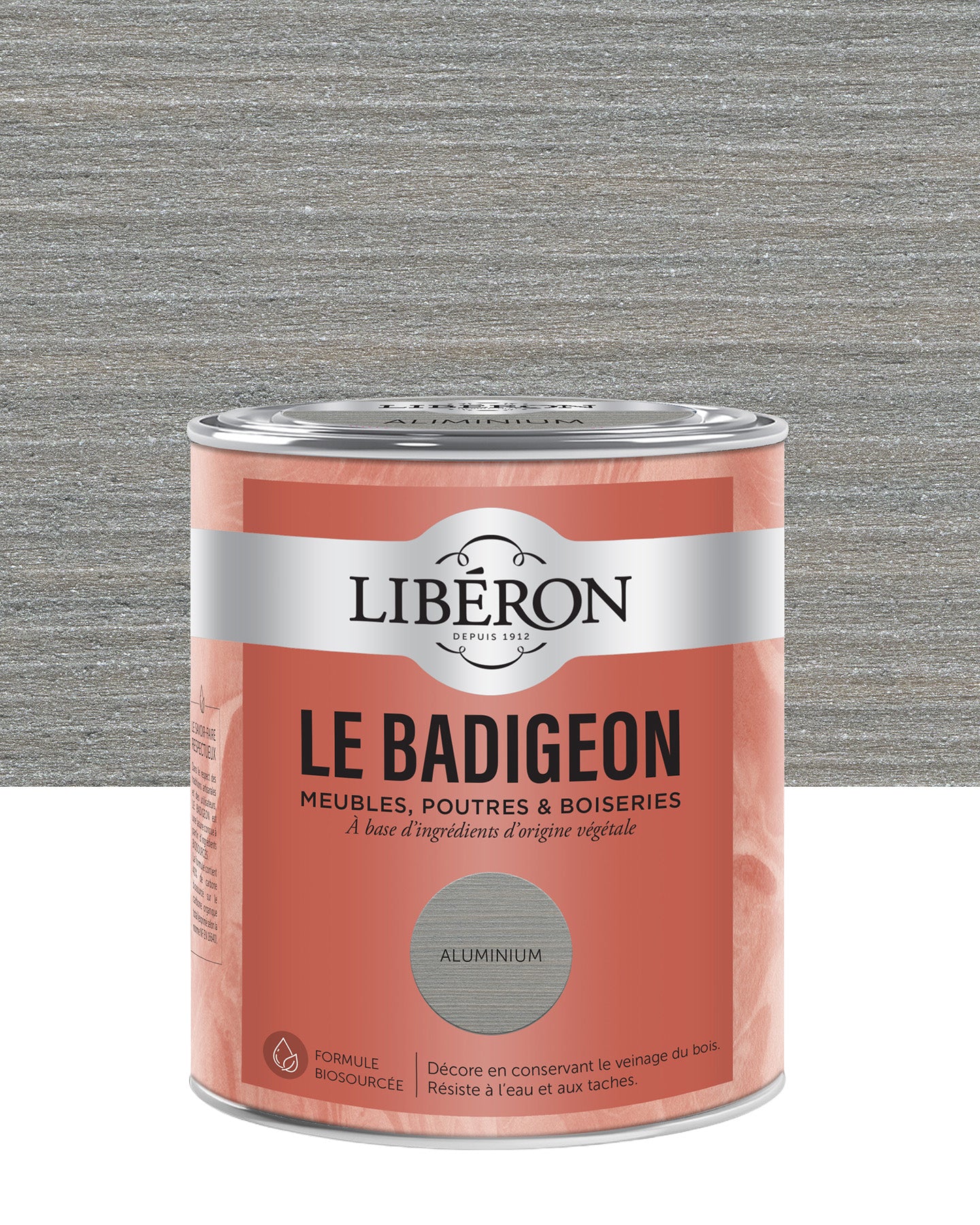 Pot de lasure intérieure Libéron Le Badigeon, teinte Aluminium