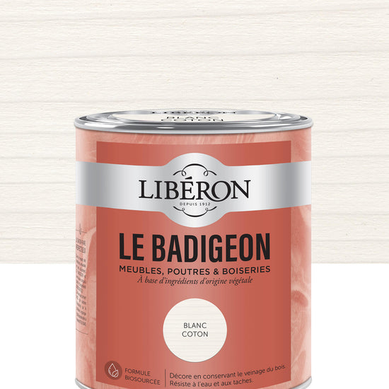 Pot de lasure intérieure Libéron Le Badigeon, teinte Blanc Coton