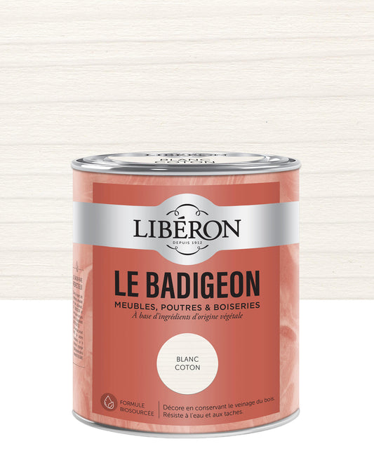 Pot de lasure intérieure Libéron Le Badigeon, teinte Blanc Coton