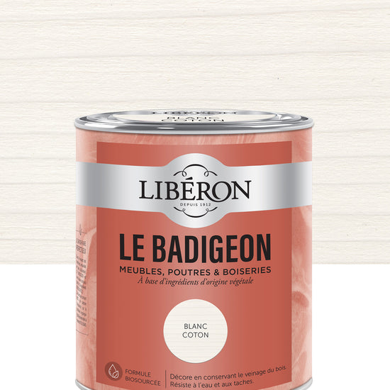 Pot de lasure intérieure Libéron Le Badigeon, teinte Blanc Coton