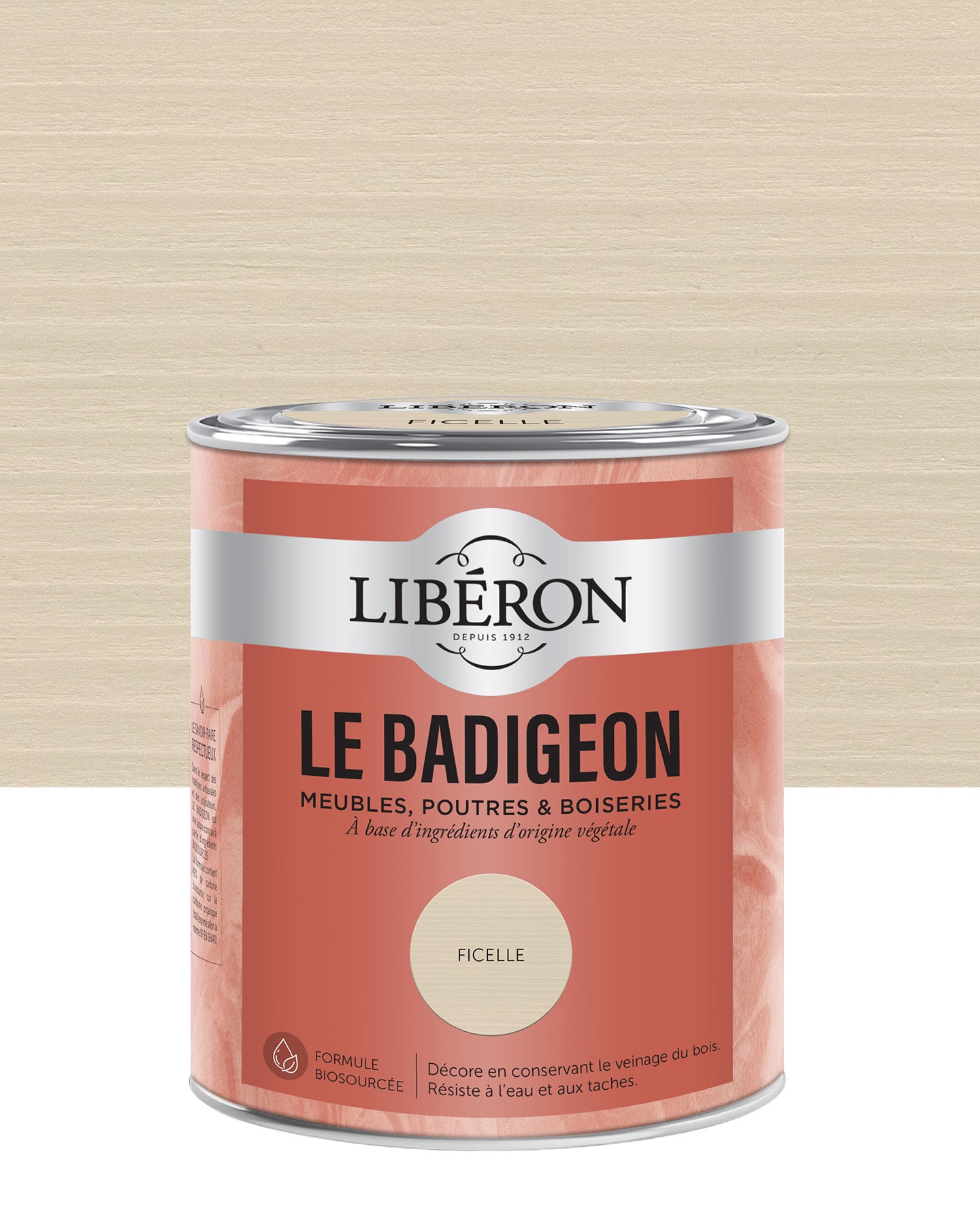 Pot de lasure intérieure Libéron Le Badigeon, teinte Ficelle