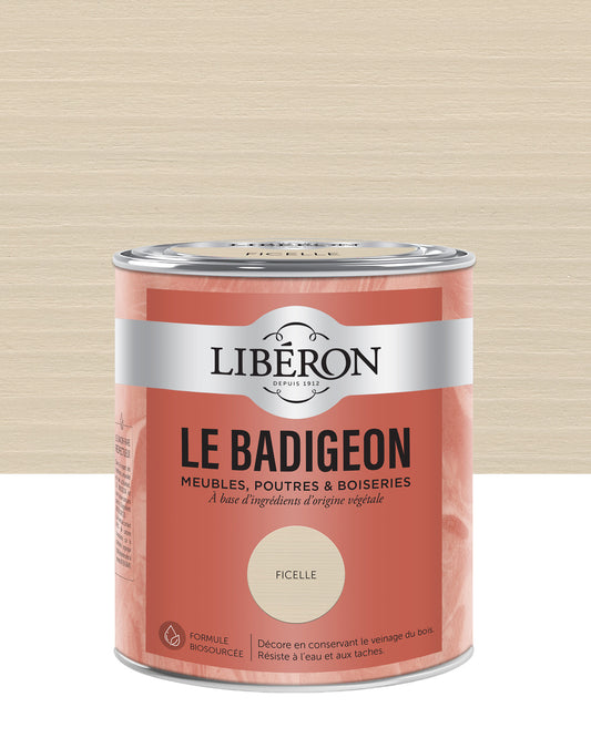 Pot de lasure intérieure Libéron Le Badigeon, teinte Ficelle