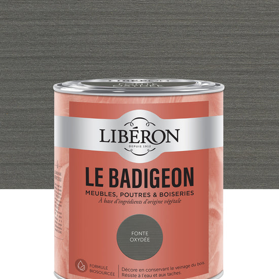 Pot de lasure intérieure Libéron Le Badigeon, teinte Fonte Oxydée