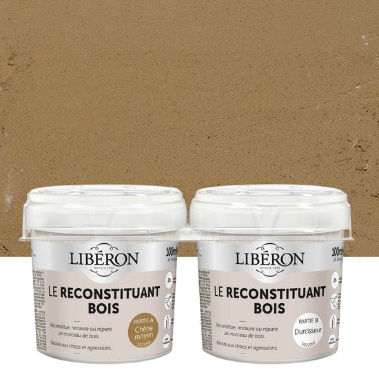 Pots de Reconstituant Bois Libéron, teinte Chêne Moyen