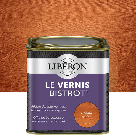 Pot de vernis Libéron Le Vernis Bistrot, teinte Acajou Satiné