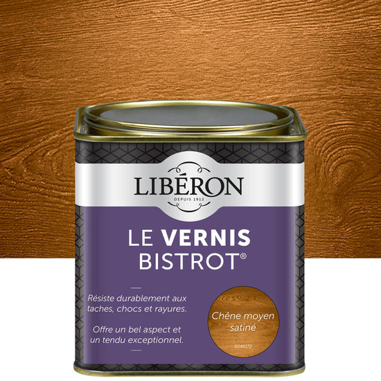 Pot de vernis Libéron Le Vernis Bistrot, teinte Chêne Moyen Satiné