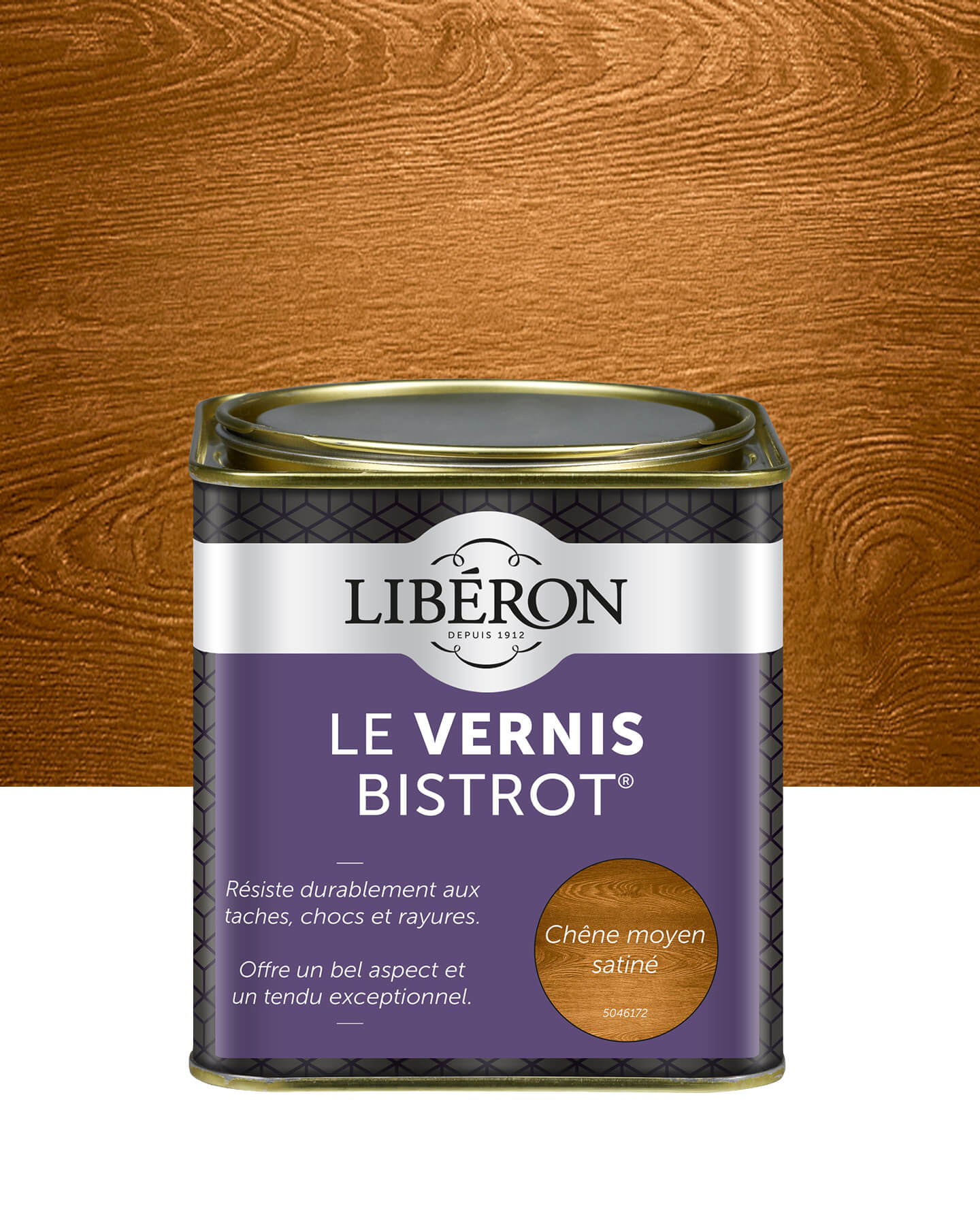 Pot de vernis Libéron Le Vernis Bistrot, teinte Chêne Moyen Satiné