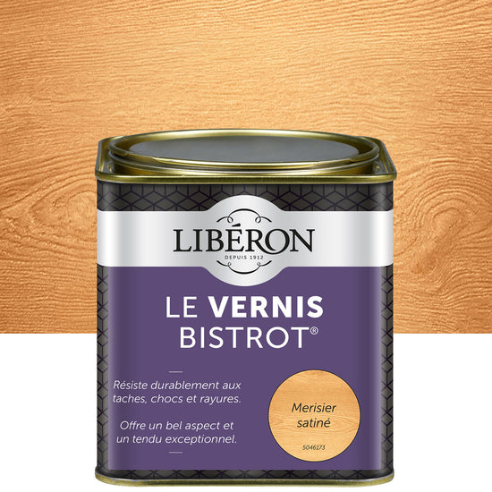Pot de vernis Libéron Le Vernis Bistrot, teinte Merisier Satiné