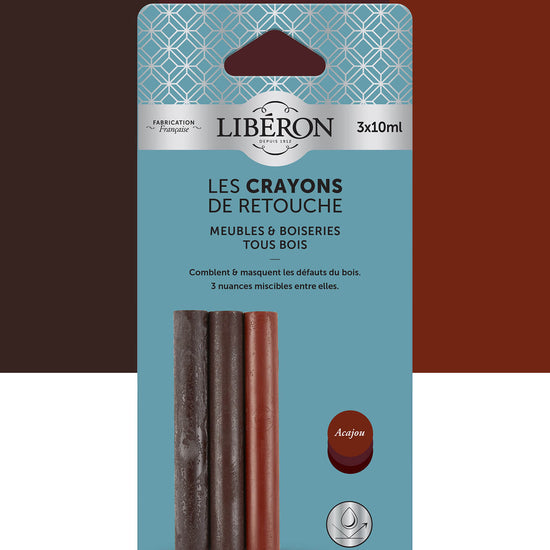 Pack de 3 crayons Libéron Les Crayons de Retouche, teinte Acajou