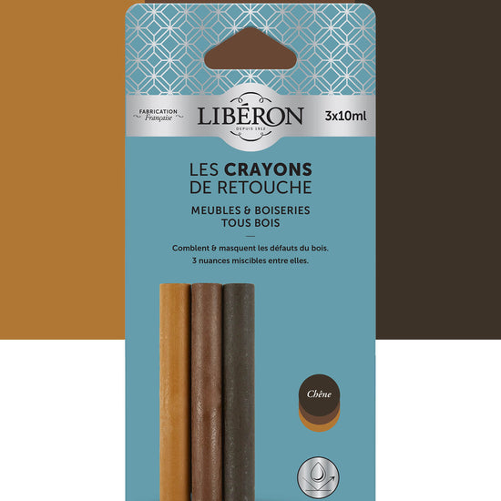Pack de 3 crayons Libéron Les Crayons de Retouche, teinte Chêne