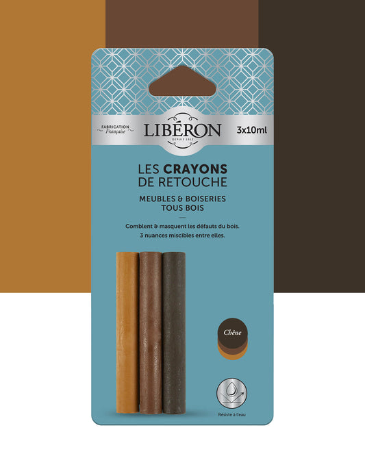 Pack de 3 crayons Libéron Les Crayons de Retouche, teinte Chêne