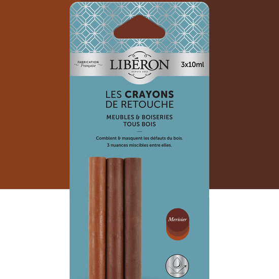 Pack de 3 crayons Libéron Les Crayons de Retouche, teinte Merisier