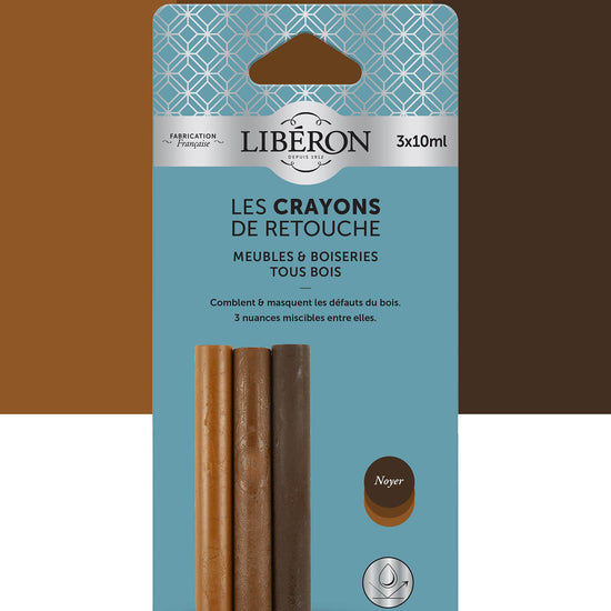Pack de 3 crayons Libéron Les Crayons de Retouche, teinte Noyer