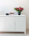 Commode peinte à la peinture Meuble Signé teinte Blanc Moderniste aspect Velours Libéron