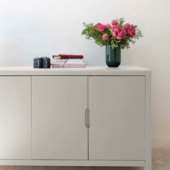 Commode peinte à la peinture Meuble Signé teinte Gris Ombré aspect Velours Libéron