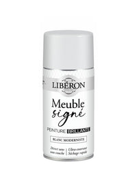 Pot de peinture meuble aérosol Libéron Meuble Signé, teinte Blanc Moderniste aspect Brillant