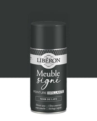 Pot de peinture meuble aérosol Libéron Meuble Signé, teinte Noir de Lave aspect Brillant