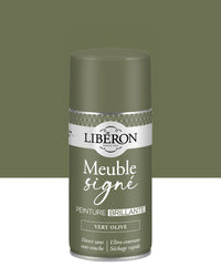 Pot de peinture meuble aérosol Libéron Meuble Signé, teinte Vert Olive aspect Brillant