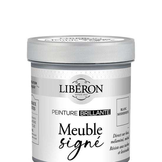 Pot de peinture meuble Libéron Meuble Signé, teinte Blanc Moderniste aspect Brillant