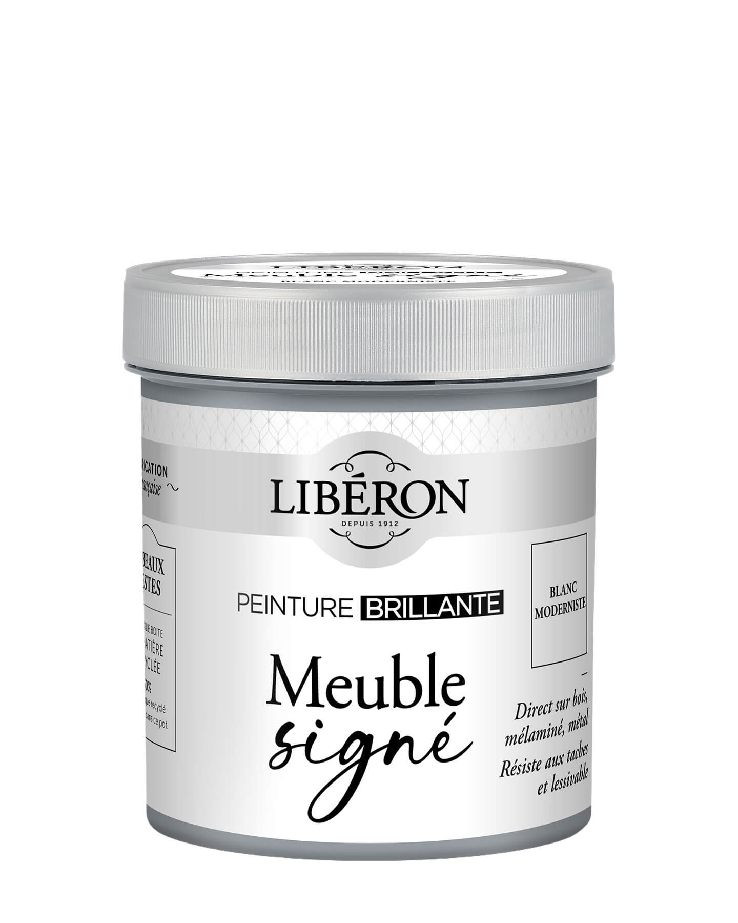 Pot de peinture meuble Libéron Meuble Signé, teinte Blanc Moderniste aspect Brillant