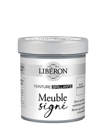Pot de peinture meuble Libéron Meuble Signé, teinte Blanc Moderniste aspect Brillant